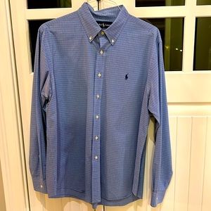 Ralph Lauren polo men’s extra large custom fit button down shirt blue plaid XL